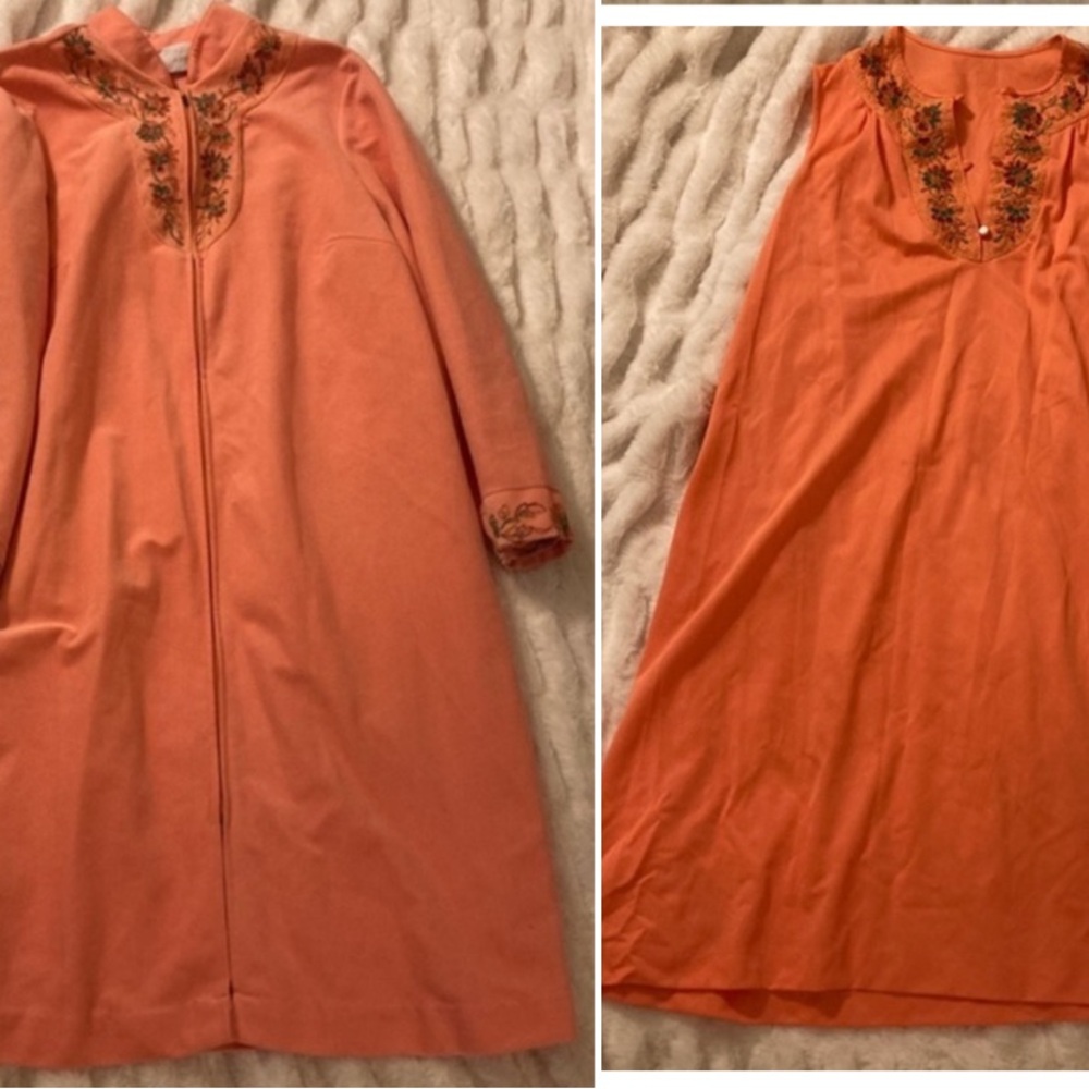 Vintage Gossard Artemis 1960s Loungewear Nightgown & Matching Robe Size Medium